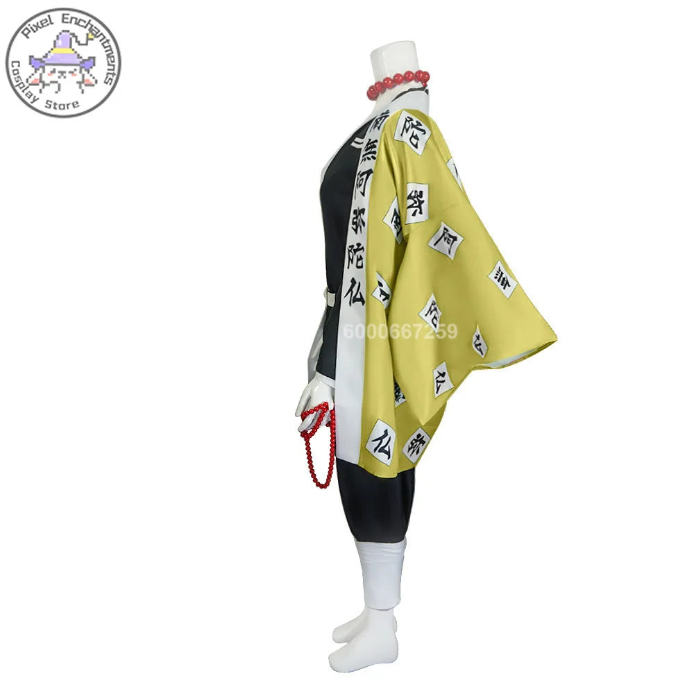 Anime Demon Slayer Gyomei Himejima Cosplay Costume – Uniform & Wig Set 4