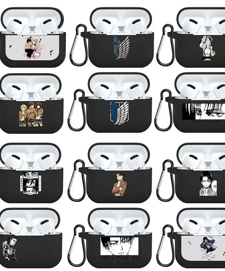 Attack On Titan Anime Earphone Cover For Apple Airpods 1 2 Case Wireless Bluetooth For air pods pro Soft Silicon Cases