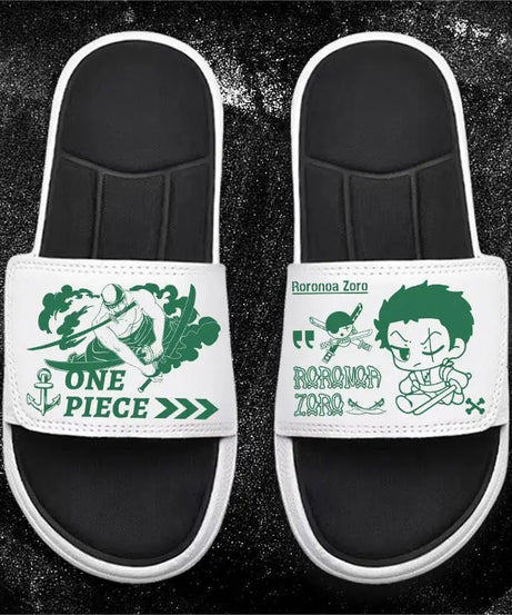 One Piece Anime Luffy Zoro Nami  Pattern New Slippers Men and Women Fashionable Flat Outdoor Comfortable Sandals Gift