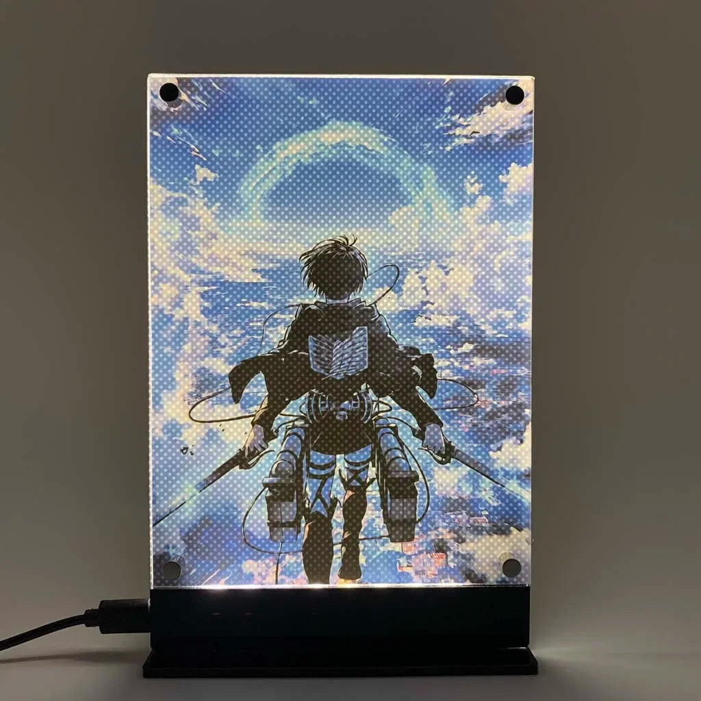 PCLP Led Backlit Poster Attack on Titan Levi Anime Night Light for Bedroom Nightlight Game Room Decor Table Night Lamp Sign AOT