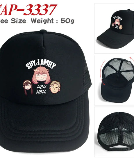 Pop Summer Cap Sun Visor Anya Forger Cute Hip Hop Caps Spy X Family Anime Cowboy Hat Peaked Trucker Dad Hats Gift