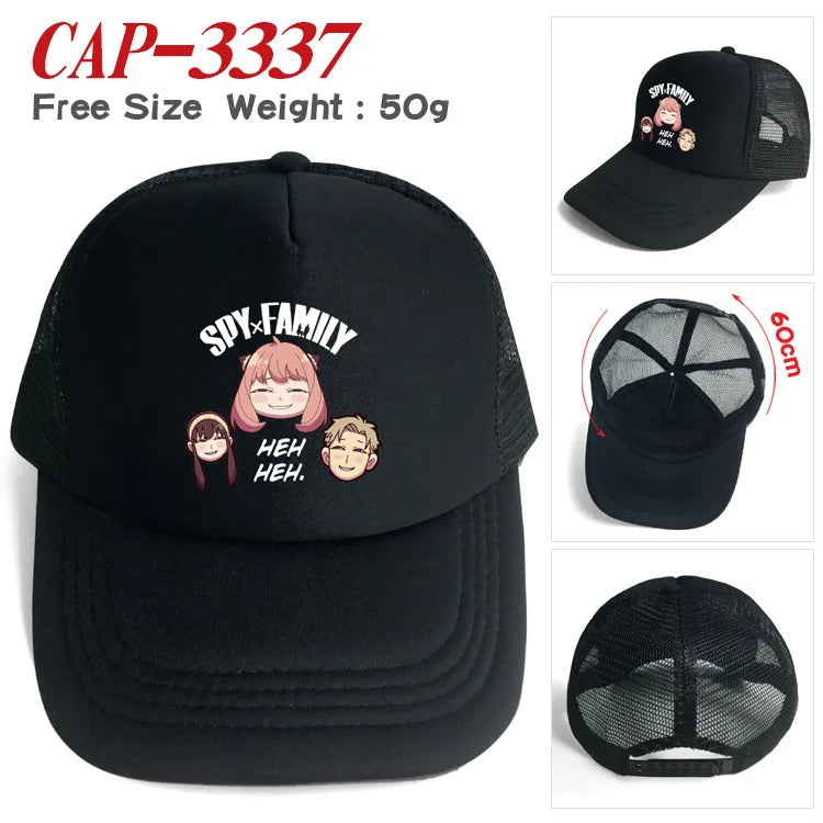 Pop Summer Cap Sun Visor Anya Forger Cute Hip Hop Caps Spy X Family Anime Cowboy Hat Peaked Trucker Dad Hats Gift