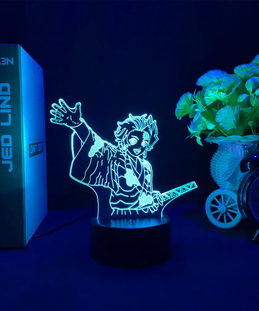 Anime Demon Slayer 3D LED Nightlight Figure for Kids Child Bedroom Decor Cool Kimetsu No Yaiba Lamp Gift Dropshopping