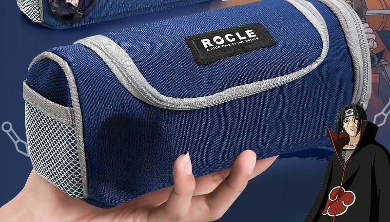 Naruto anime creative canvas stationery case student pencil case personalized children's large capacity pencil case gift