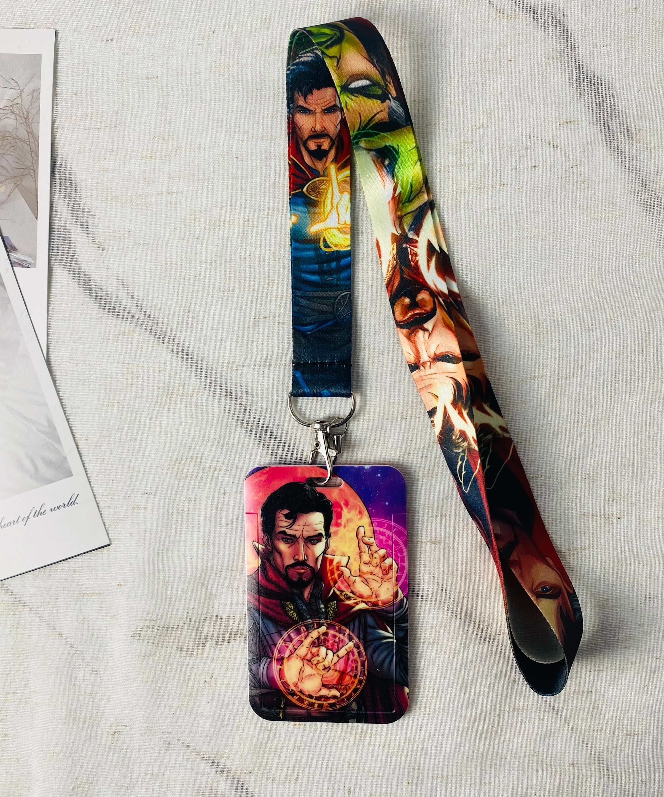 Anime Characters Card Holder Lanyard Keychain ID Credit Bus Card Cover Hang Rope Lariat Lanyard Key Rings Fans Gifts