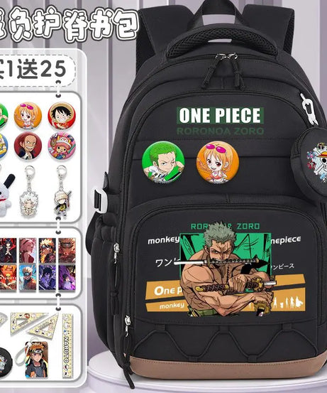 One Piece Luffy Backpack – Large Canvas School & Travel Bag