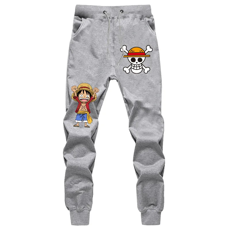 Students Casual Pants for Men and Women Summer Fashion Sports Breathable Cotton Pants Anime ONE PIECE Print Luxury Long Pants