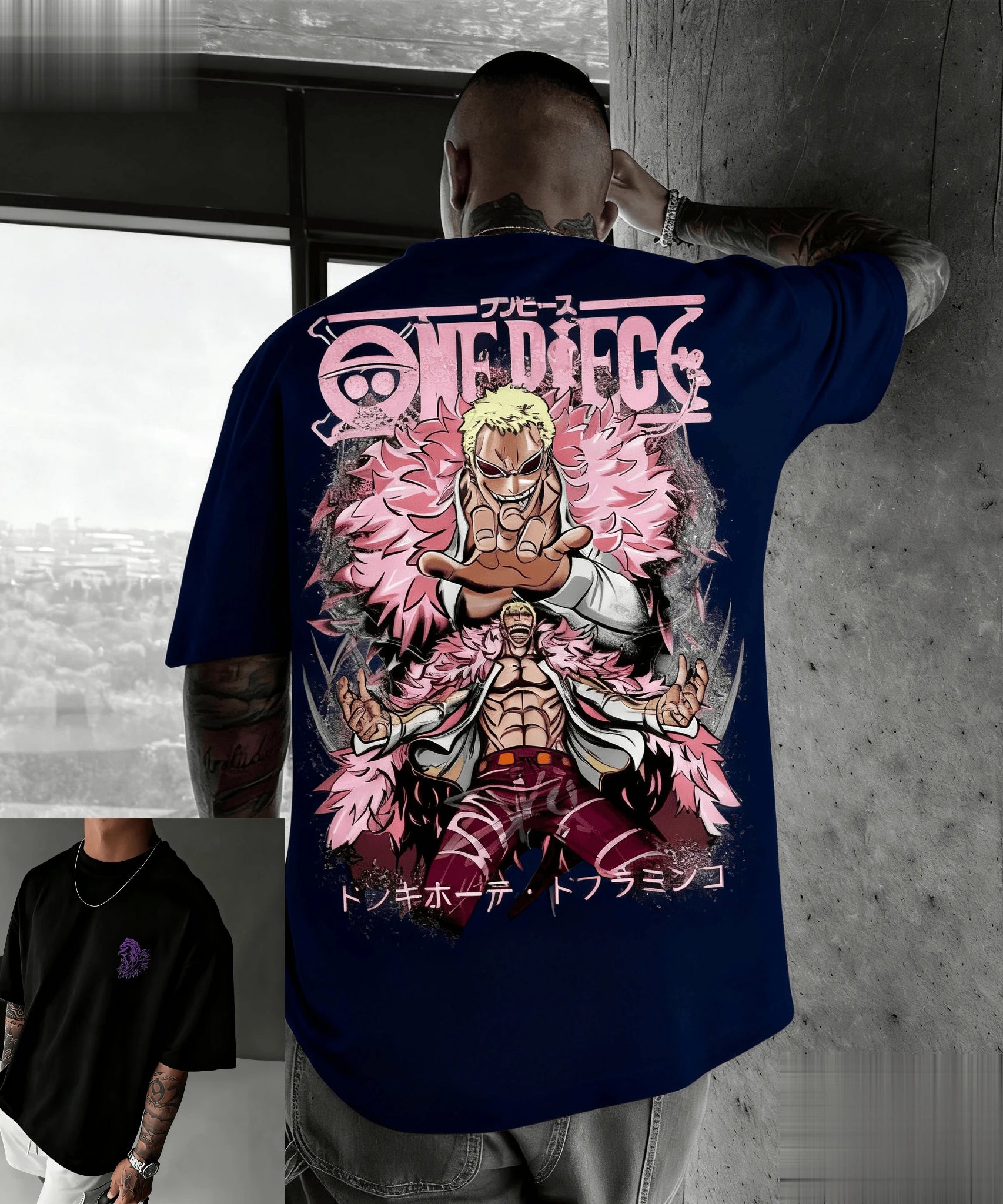 New Unisex One Piece Doflaminggo Anime Men T Shirt Short Sleeve Tee Summer Y2k Graphic Streetwear Casual Top Oversized