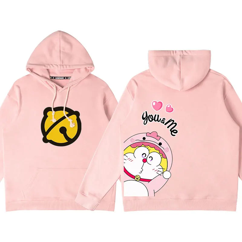 Doraemon Anime Hoodie – Cute Couple & Teen Pullover Jacket