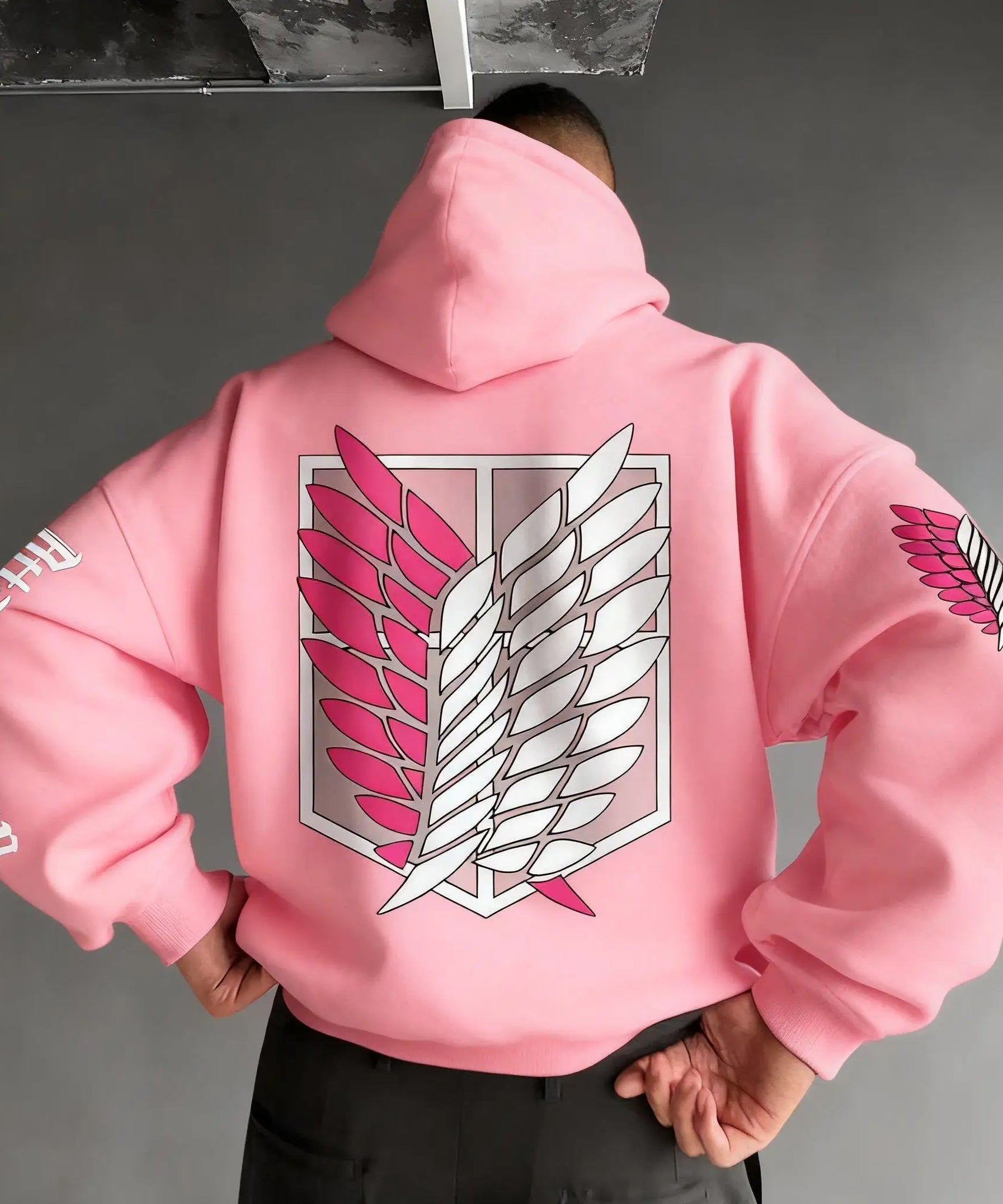 Oversized Casual Attack on Titan Anime Hoodie Men Women Wings Print Spring Autumn Pullover Sweatshirt Streetwear Fashion