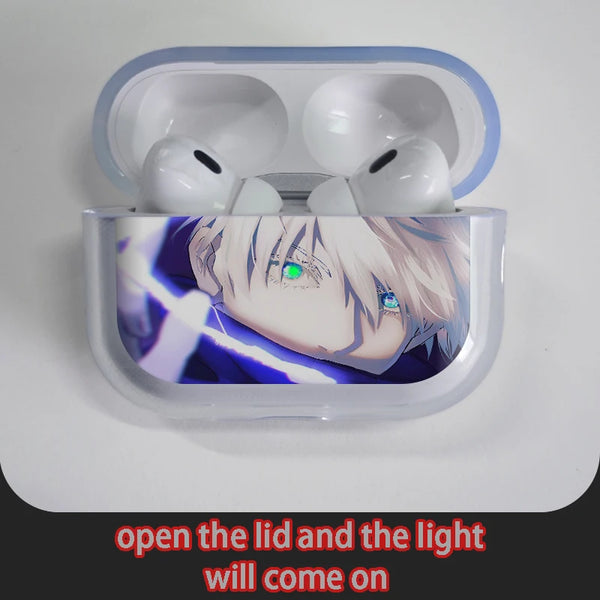 Anime Jujutsu Kaisen Gojo Satoru Clear AirPods Case – Protective Cover for AirPods 4 3 2 Pro