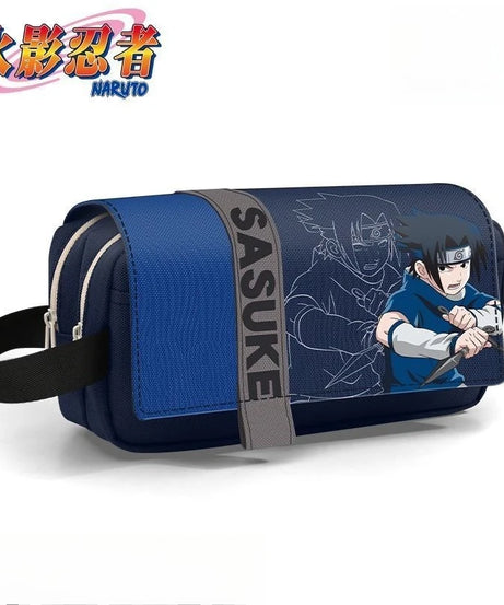 Naruto Sasuke Pencil Case Anime Personality Fashion Three-Layer Large Capacity Multifunctional Pencil Box for Boys