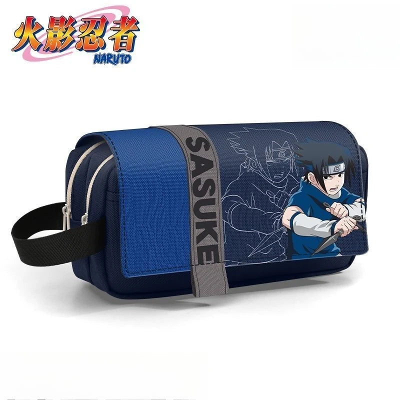 Naruto Sasuke Pencil Case Anime Personality Fashion Three-Layer Large Capacity Multifunctional Pencil Box for Boys