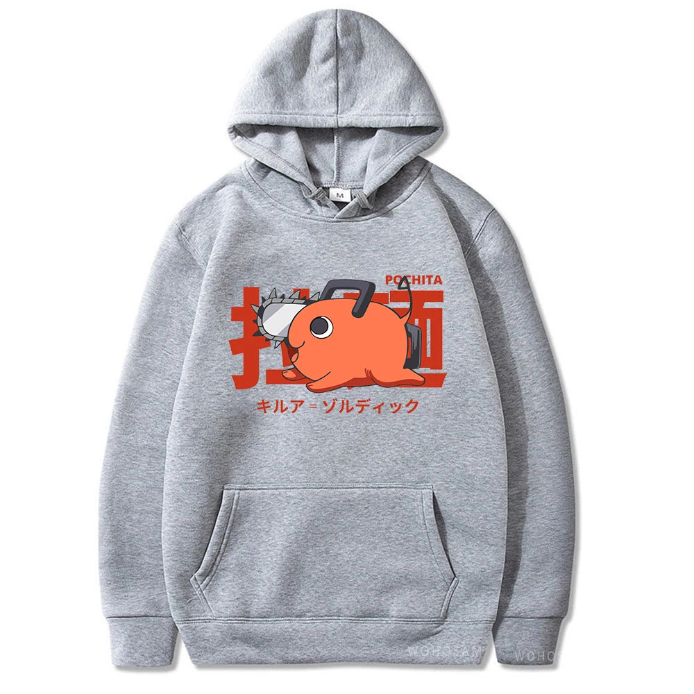 Chainsaw Man Pochita Graphic Fleece Hoodie – Anime Pullover Sweatshirt 4