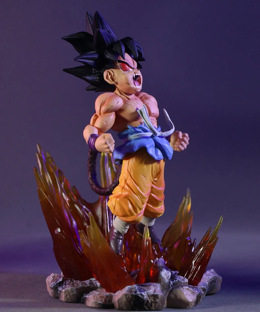 19cm Dragon Ball SHK Kai Ape Series NO.2 Glow Black Hair Super Four Goku Figure PVC Explosive Goku Anime Model Ornament