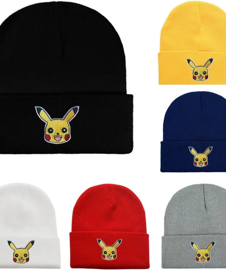 Pokemon Unisex Cotton Embroidered Beanies Casual Hats Knitted Winter Hat Hard Hip Hop Skull Bonnet Hat For Women Men