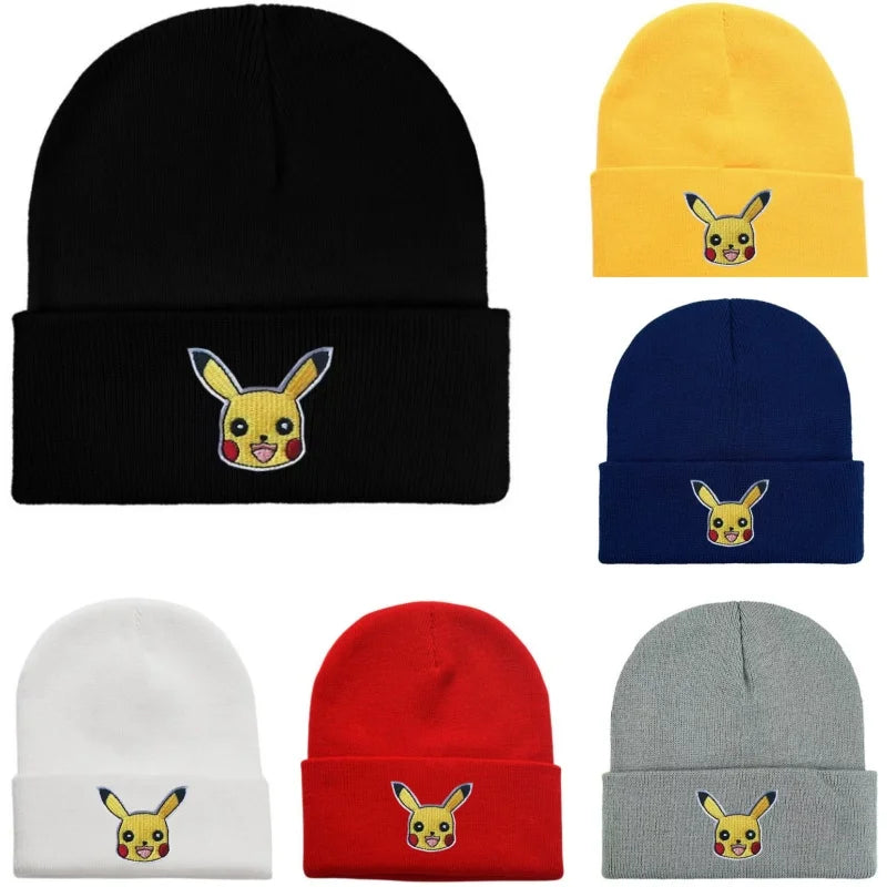 Pokemon Unisex Cotton Embroidered Beanies Casual Hats Knitted Winter Hat Hard Hip Hop Skull Bonnet Hat For Women Men