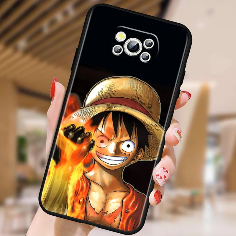One Piece Luffy Case for Xiaomi Mi Poco F5 F4 F3 F2 X5 X4 X3 M6 M5 M5S M4 M3 C40 Pro GT NFC 5G