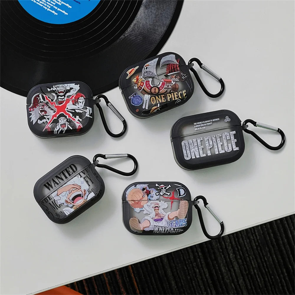 New Anime One Piece Luffy Gear 5th Earphone Case For AirPods 3 3rd 4 Pro Pro2 Headphone Bluetooth Wireless Headset Clear Cover