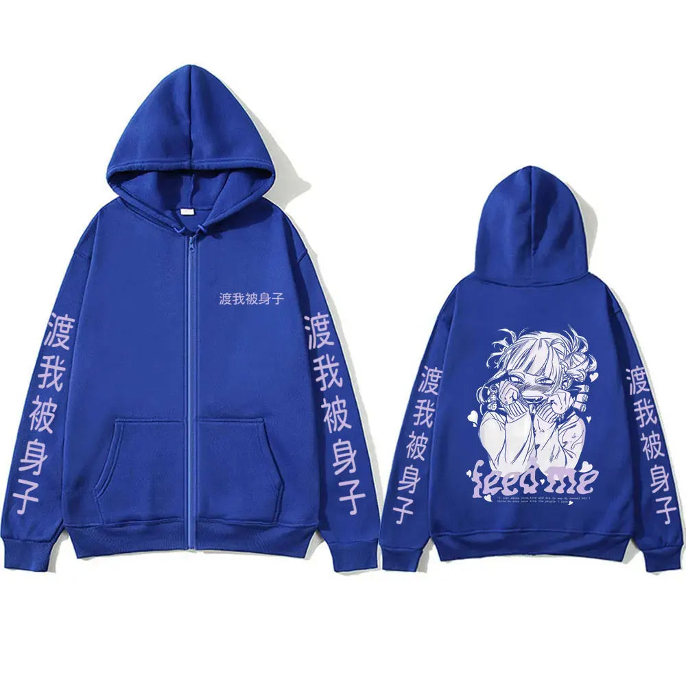 My Hero Academia Himiko Toga Graphic Zip Up Hoodie Unisex Oversized Harajuku Jacket 5