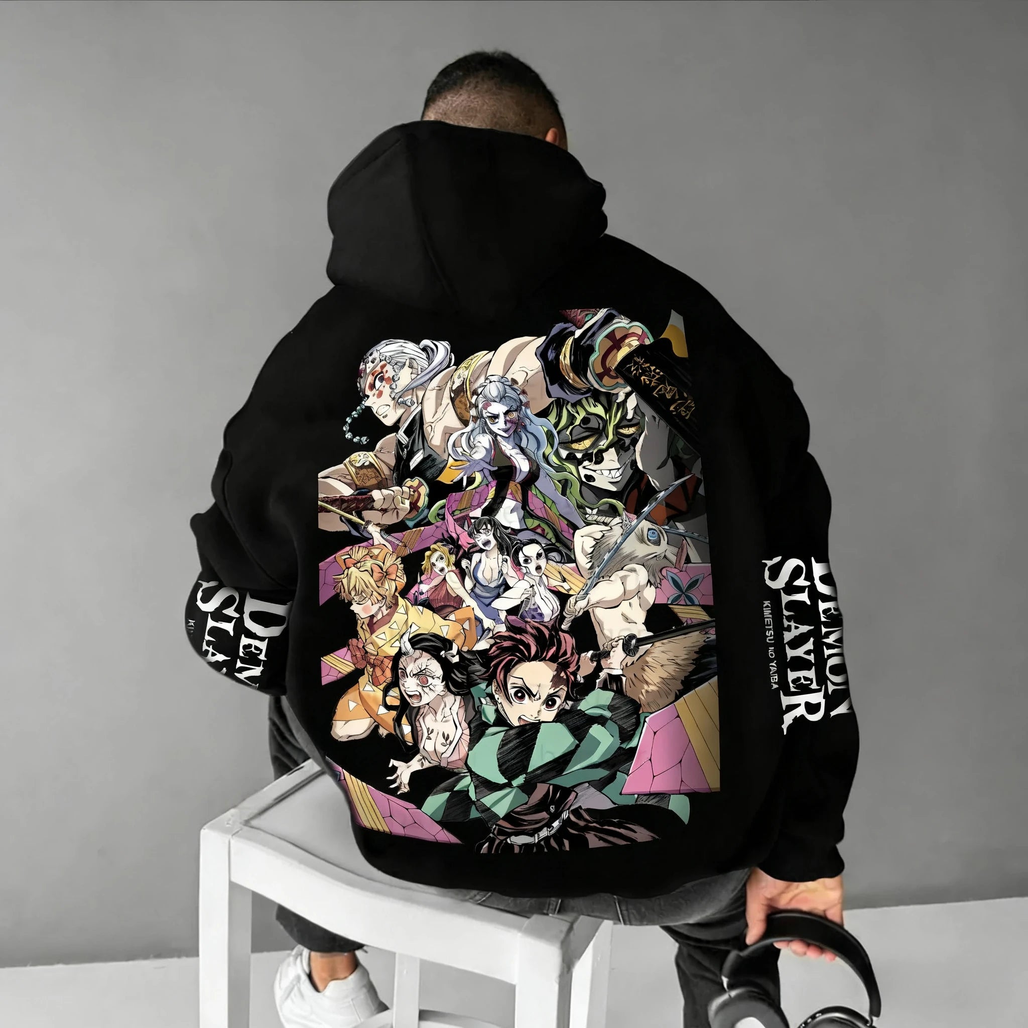 Demon Slayer Hoodie Autumn/Winter New Men's and Women's Anime Printed Loose Casual Harajuku Parent-child Sweater Top
