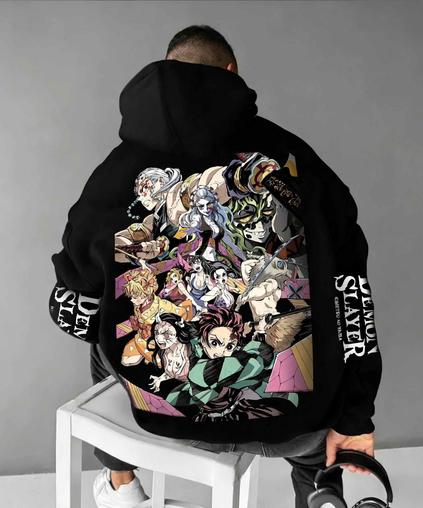 Demon Slayer Co-branded Hoodie Autumn/Winter New Men's and Women's Anime Printed Loose Casual Harajuku Parent-child Sweater Top