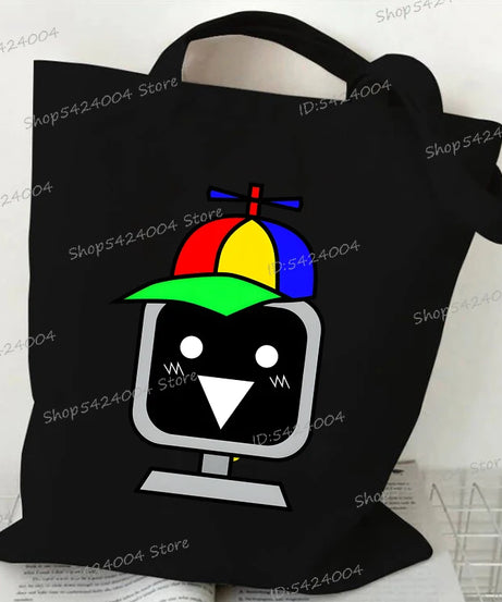 Anime Sprunki Incredibox Game Handbags Women Men Large Capacity No Zipper Canvas Tote Bag Sprunki Figure Shoulder Bag