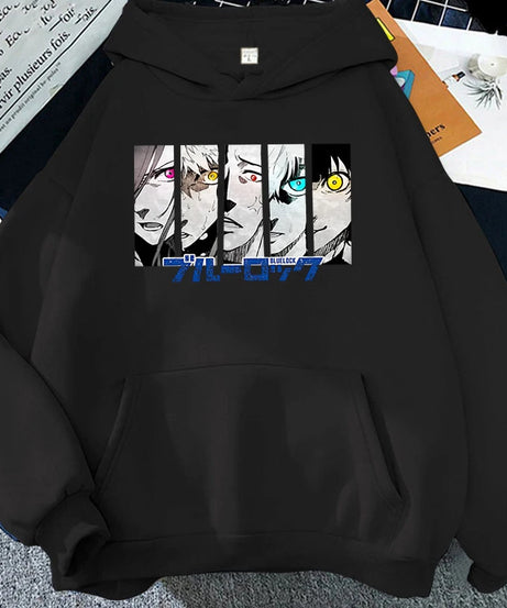 Anime Blue Lock Print Sweatshirt Women'S Casual Top Harajuku Fashion Hooded Sweatshirt Long Sleeve