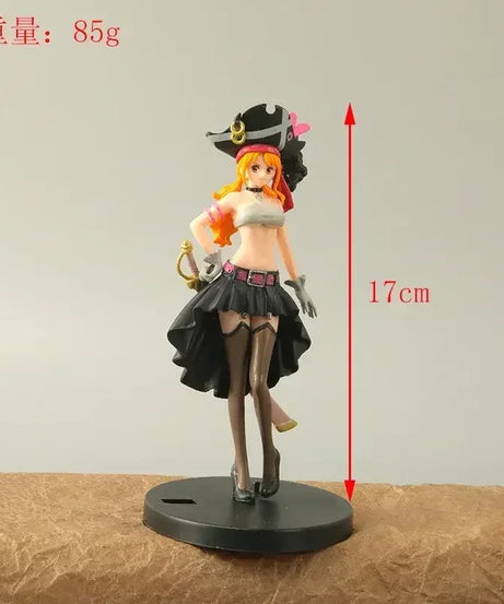 19CM Anime One Piece Nami Black Clothes Action Figure ONE PIECE FILM RED Dress Up Figurine PVC Collectible Model Toy