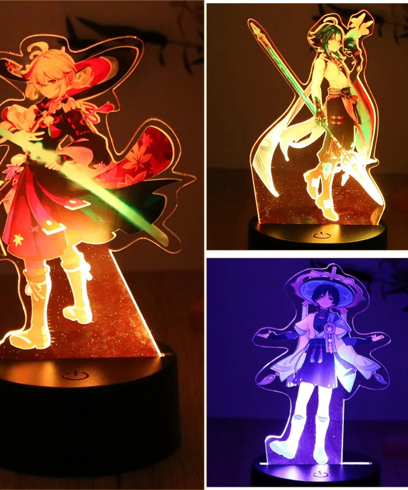 Genshin Impact 3D Lamp Anime LED Night Light Decorative Smart Touch dreamcast for Bedroom Home Decoration Valentine's Day Gift