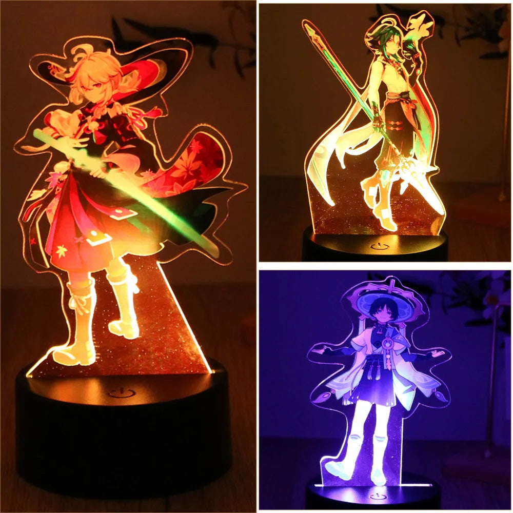 Genshin Impact 3D Lamp Anime LED Night Light Decorative Smart Touch dreamcast for Bedroom Home Decoration