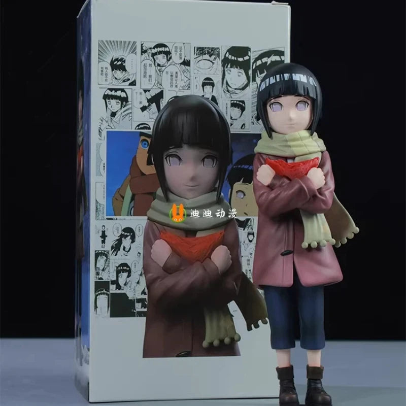21cm Naruto Childhood Uzumaki Naruto Hinata Hyuga Couple Figure Double Head Sculpt Anime Model Toy Desktop Ornament Collect Gift