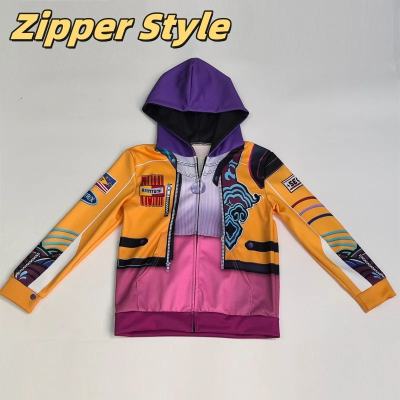 Kids Rumi Jacket Demon Hunter of KPop Cosplay Costume Children Child Girls Hoodies Disguise Roleplay Fantasia Clothing Halloween