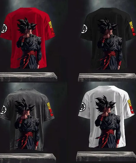 Summer New Dragon Ball Animation T-shirt Men's and Women's Harajuku Loose Casual Children's Parent-child Short-sleeved Top