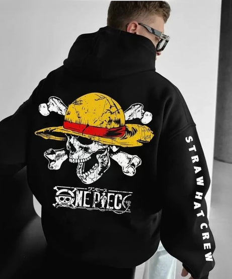 Men's Hoodie Anime One Piece Oversized Sweatshirt Women Long Sleeve  Y2k Clothes Autumn Winter Sweater Loose Cotton Tops Unisex