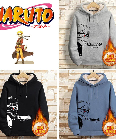 Naruto Sasuke Hoodie Sweatshirt High Quality Clothing Winter Loose Warm Hip Hop Unisex Fashion Pullover Men Hoodie Birthday Gift
