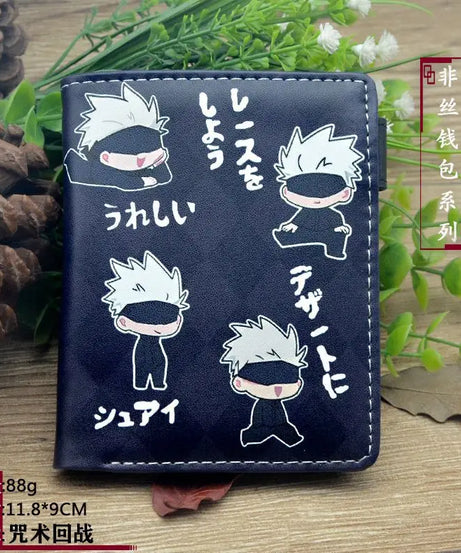Anime Jujutsu Kaisen Gojo Satoru Bifold Short Men's Wallets Card Holders Purse