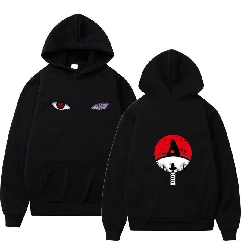 Anime Naruto Itachi Uchiha Graphic Hoodie – Akatsuki Casual Sweatshirt for Adults & Kids