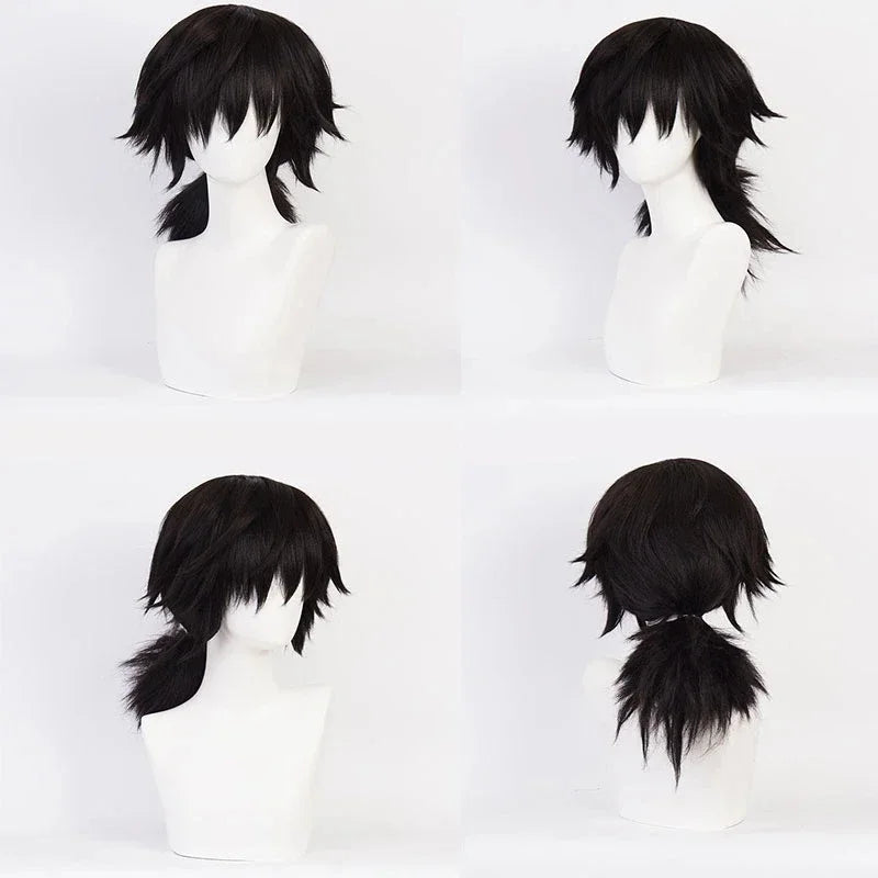 Anime Demon Slayer Tomioka Giyuu Cosplay Costume – Uniform & Wig Set 6