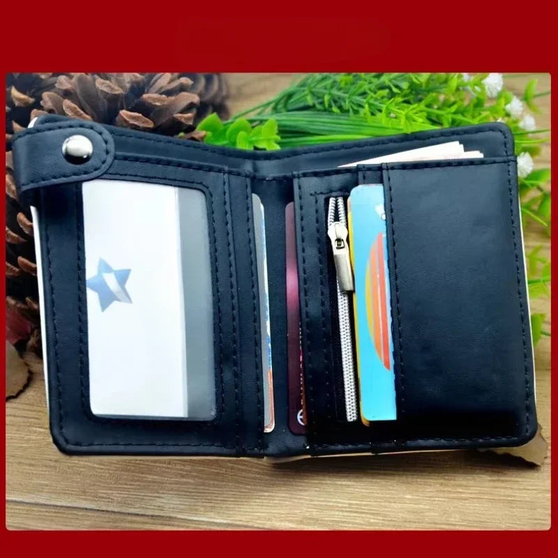 Anime Jujutsu Kaisen Gojo Satoru Bifold Short Men's Wallets Card Holders Purse