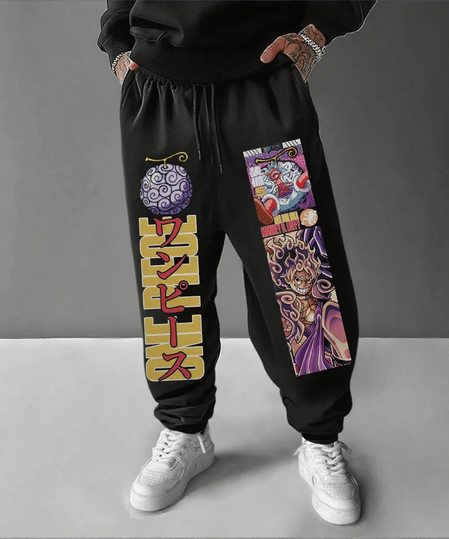 One Piece Luffy Men's Sweatpants Anime Print Joggers Trousers Streetwear Casual Pants Hip Hop Track Pants Autumn Winter Fashion