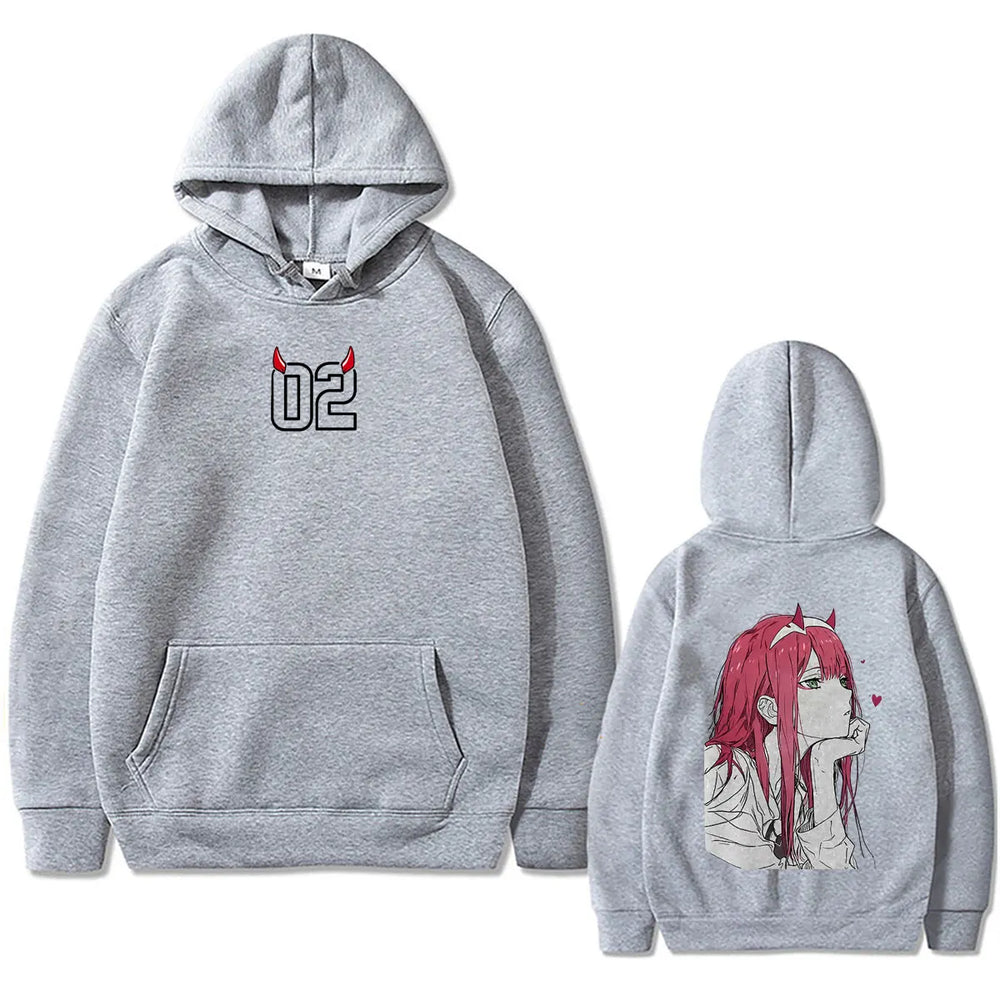 Darling in the Franxx Zero Two Graphic Hoodie – Y2K Vintage Oversized Pullover 3