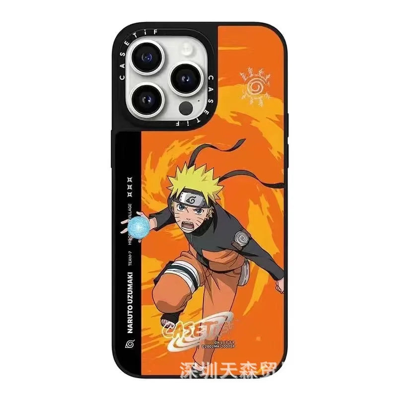 One Piece x Naruto Mirror Phone Case – Anti-Fall Collection for iPhone 16 Pro Max