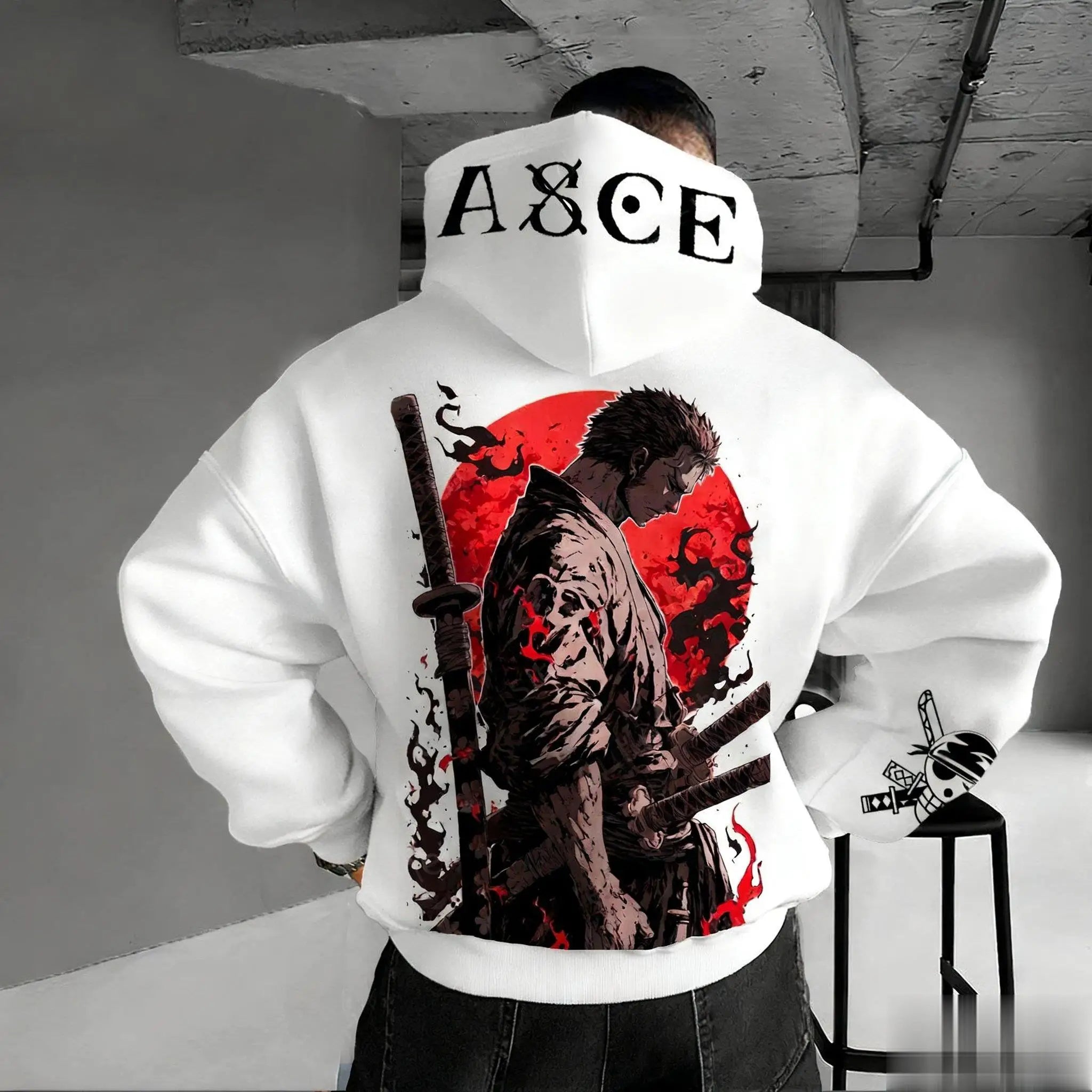 Anime One Piece Zoro Print Hoodie Men Women New Spring Autumn Casual Streetwear Cosplay Jacket Pullover Sweatshirt Fashion Tops