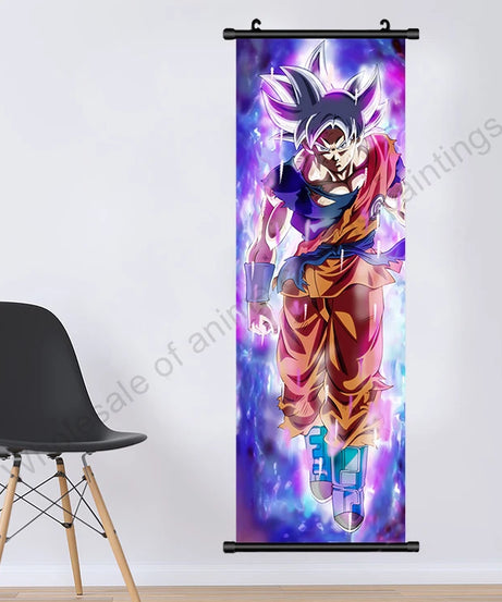 Dragon Ball Z Hanging Canvas Scroll – Goku, Vegeta & Frieza Anime Wall Art