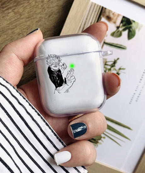 Anime Gojo Satoru Transparent Case for Airpods Pro 3 2 1  4 Cute Japanese Airpod Cases TPU Earphone Cover