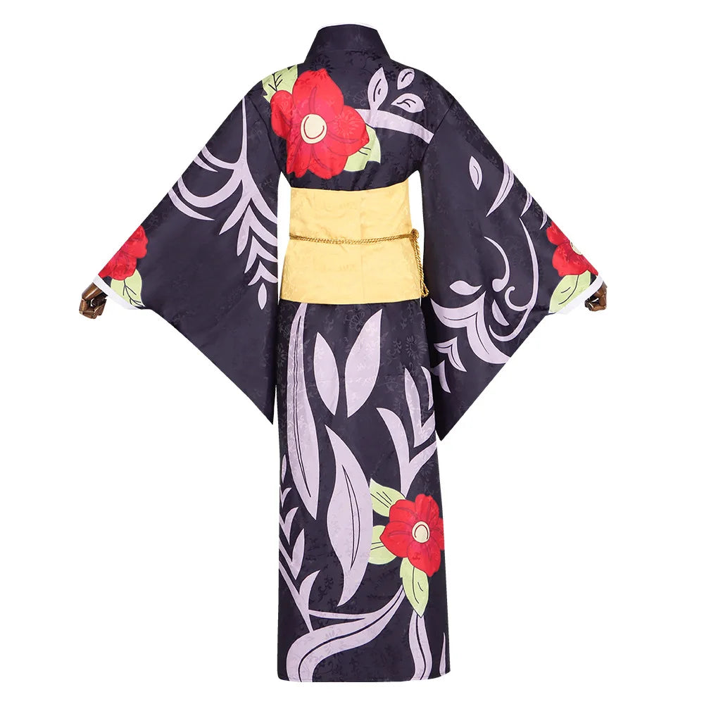 Anime Demon Slayer Lady Tamayo Cosplay Costume – Kimono & Wig Set 3