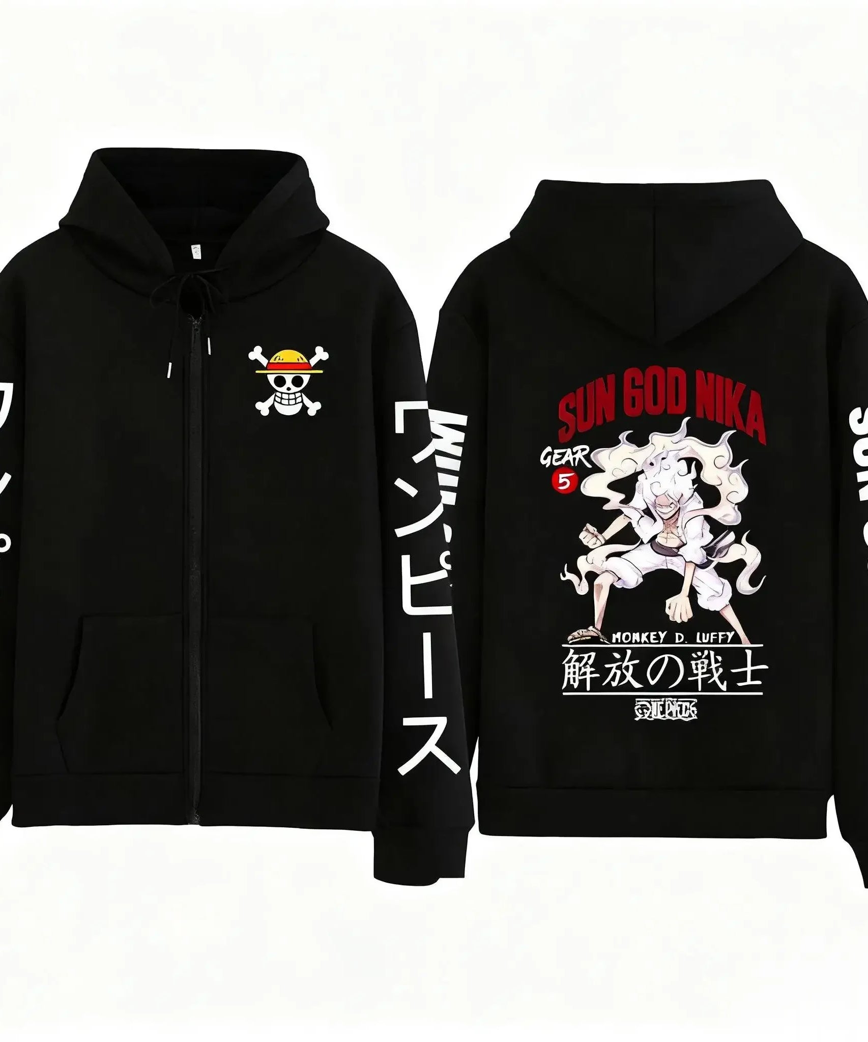 Anime Hooded Jacket One Piece Luffy Men Women Zip Up Sweatshirt Autumn Winter Fashion Graphic Print Streetwear Casual y2k Tops