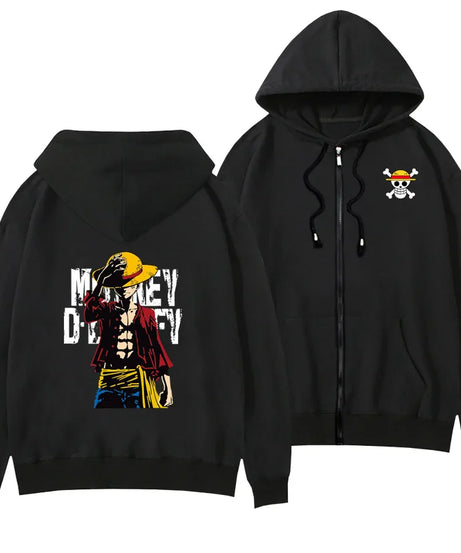 One Piece Anime Women Zip Up Hoodie Jacket Spring Autumn 2New Fashion Mens Sweatshirt Couple Promozed Clothes Coats