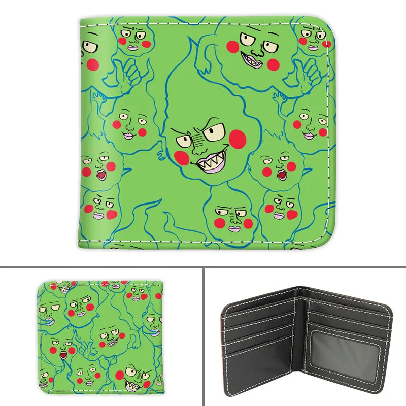 Anime Mob Psycho 100 Short PU Leather Wallet Mobu Saiko Hyaku Folding Purse Gift for Manga Fans